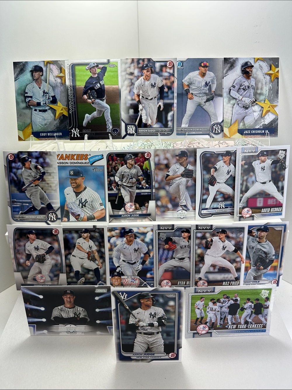Max Fried/Aaron Judge + Dominguez/Volpe rookies & Gerrit Cole Yankees lot of 20